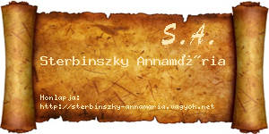 Sterbinszky Annamária névjegykártya